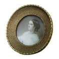 thumbnail image 1 of Rongfmy Photo Frame Rattan Pattern Round Elegant Vintage for Tabletop Display 4inch, 1 of 2