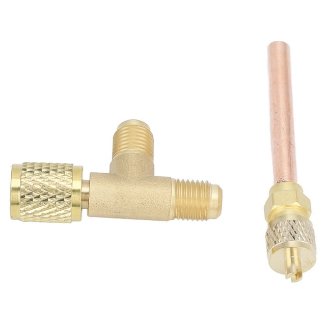 Adaptador en T Ecomeon conector en T de núcleo de válvula de 1/4 pulg para manómetro de vacío R22 R12 R134