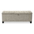 thumbnail image 3 of Furniture of America Suffolk Linen Modern Entryway Bedroom Storage Bench, Light Brown, 3 of 20