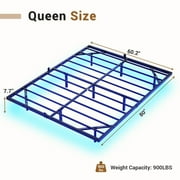 Metal Floating Bed Frame Queen Size Metal Platform Bed Frame with LED Lights,No Box Spring Needed