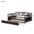 thumbnail image 6 of Full Size Daybed Wood Bed with Twin Size Trundle,Espresso, 6 of 8
