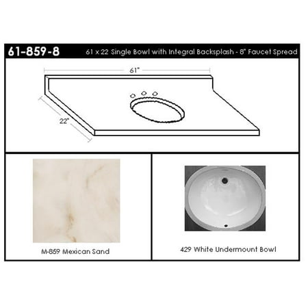 Marcraft 61 859 8 Single Bowl Vanity Top Com Marcraft 61 859 8 Single Bowl Vanity Top