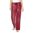 thumbnail image 2 of Picia Abstract Red Marble Womens Soft Woven Cotton Elastic Waistband Sleep Pajama Pant Lounge Sleep Pant With Pockets And Drawstring-Medium, 2 of 9