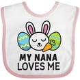 thumbnail image 3 of Inktastic My Nana Loves Me with Bunny and Easter Eggs Boys or Girls Baby Bib, 3 of 4