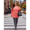 thumbnail image 3 of Cueply Women's Plus Size Cardigan Long Sleeve Lightweight Sheer Open Front Knited Cardigan 1X-4X, 3 of 8
