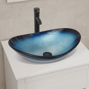 ELECWISH 24 Vanity Bathroom Cabinet with Mirror and Vessel Sink Bowl Faucet Combo Set