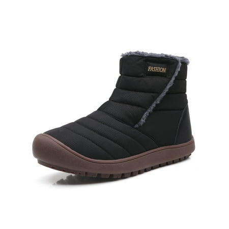 

Ferndule Womens Plush Lining Winter Warm Shoes Sports Slip Resistant Flat Lightweight Snow Boots Black 9