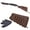 Coffee, variant on Leather Shotgun Buttstock Cover Ammo Holder Sleeve with Pad for 20 Guage Left Handed Hunter