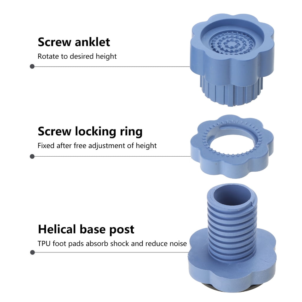 4Pcs Universal Adjustable Height Washing Machine Foot Pads Antivibration Refrigerator Base Fixed Pad Support Stands