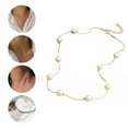 thumbnail image 1 of Collier Femme Perles Artificielles Bijoux Habillé Chaîne Clavicule Géométrique Réglable pour Fête, 1 of 8