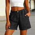 thumbnail image 2 of QATAINLAV Womens Casual Jean Shorts Cute Stretchy Denim Jorts Relaxed Fit Loose Wide Leg Short Jeans with Pockets Black XL, 2 of 10