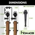 thumbnail image 6 of Homacer Black Rustic Double Track U-Shape Bypass Sliding Barn Door Hardware Kit, for Two/Double Doors, 18ft Long Flat Track, Arrow Design Roller, Heavy Duty, for Interior & Exterior Use, 6 of 6