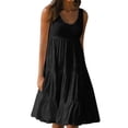 thumbnail image 3 of Vestido Mujer Cuello Redondo Correa Vestido Niña Sin Mangas Ropa De Playa, Negro, 5XL sidaley  AP002077-32, 3 of 5