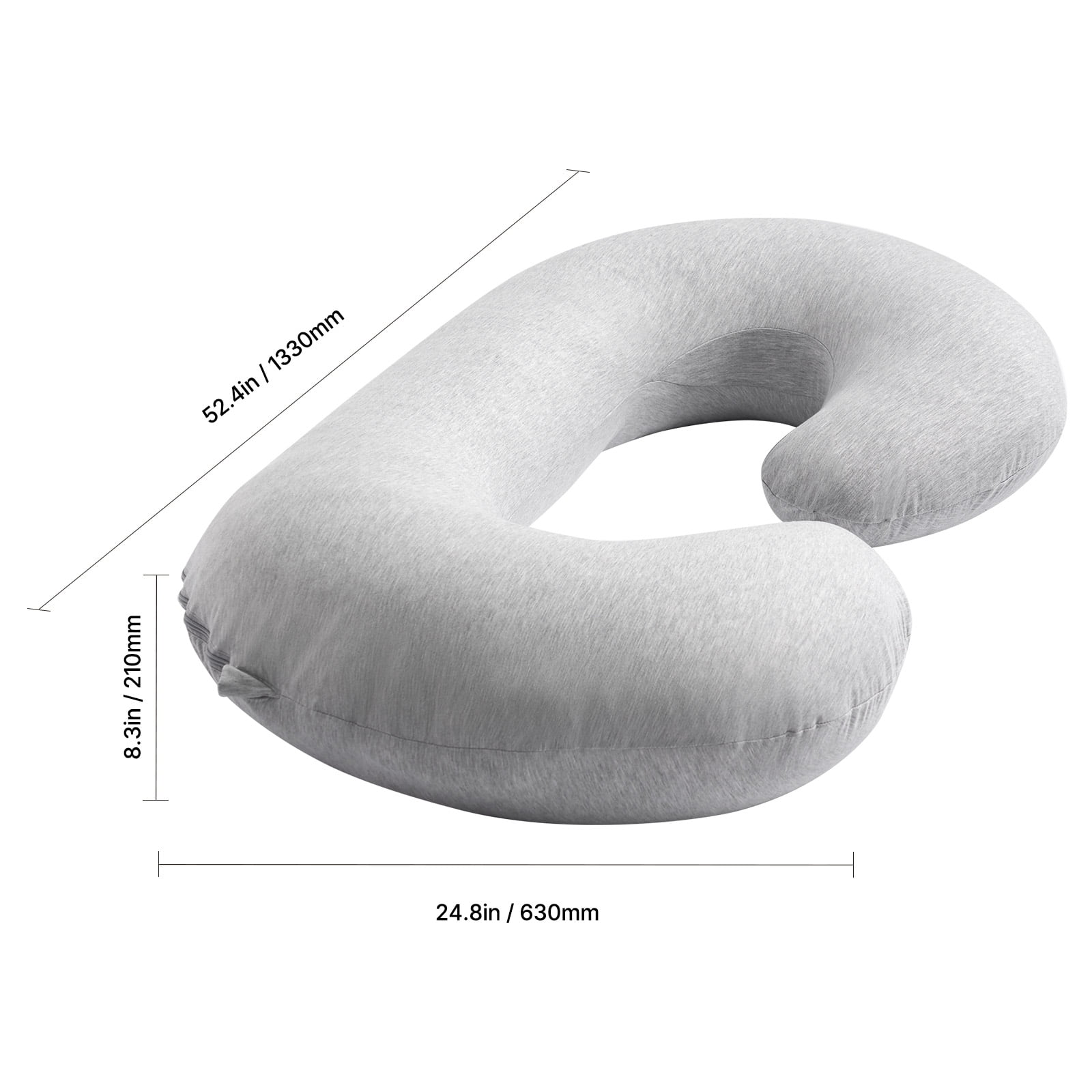 KFFKFF Pregnancy Pillow, Comprehensive Body Support Pillow in C-Shape Design, Exceptionally Soft and Airy, Detachable and Cleanable Cover, Ideal for Alleviating Discomfort in Back, Abdomen