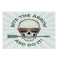 thumbnail image 1 of Skull Cutting Board, Hipster Skull with Punk Sunglasses and Arrow in Mouth Dead Vibes in Retro Graphic, Decorative Tempered Glass Cutting and Serving Board, in 3 Sizes, by Ambesonne, 1 of 2