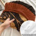 thumbnail image 4 of King Size Fitted Sheet Set - Thanksgiving 3 Piece Bedding Sets 16" Deep Pocket Fitted Sheet with 2 Pillowcases, Fall Orange Flowers Leaves Silhouette Brushed Microfiber Hotel Luxury Bed Sheets, 4 of 9