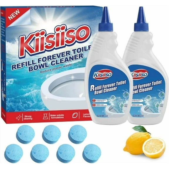Toilet Bowl Cleaner Lemon Scent Tablets Blue,Makes 22 Bottles Of 16 Fl. Oz.Each