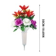 thumbnail image 3 of Artificial Peacock Rose Cemetery Flowers, Memorial Grave Decoration Bouquet with Vase, Fade Resistant Outdoor Floral Arrangement for Cemetery Holiday Tribute Remembrance, 3 of 7