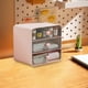 thumbnail image 4 of Organizador de escritorio con cajones | Almacenamiento de plástico para papelería y cosméticos para estudiantes | Dos tamaños: blanco y rosa | Organizador de escritorio compacto multicapa para, 4 of 6