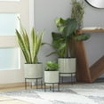 thumbnail image 2 of DecMode 10", 13", 14"H Indoor Outdoor Gray Metal Planter with Removable Black Stand (3 Count), 2 of 10