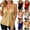 Gold, variant on Summer T-Shirt For Women Sleeveless Sling Top V-Neck Blouses Comfortable Casual Loose Pullover Solid Color Shirt