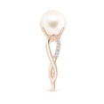 thumbnail image 3 of ANGARA Freshwater Cultured Pearl Infinity Ring in 14K Rose Gold for Women | June Birthstone, Birthday, Anniversary, Jewelry Gift for Women | Pearl Ring, 3 of 8