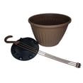 thumbnail image 3 of Landmark Plastic 10" Brown Imperial Hanging Basket Planter, Set of 5, 3 of 4
