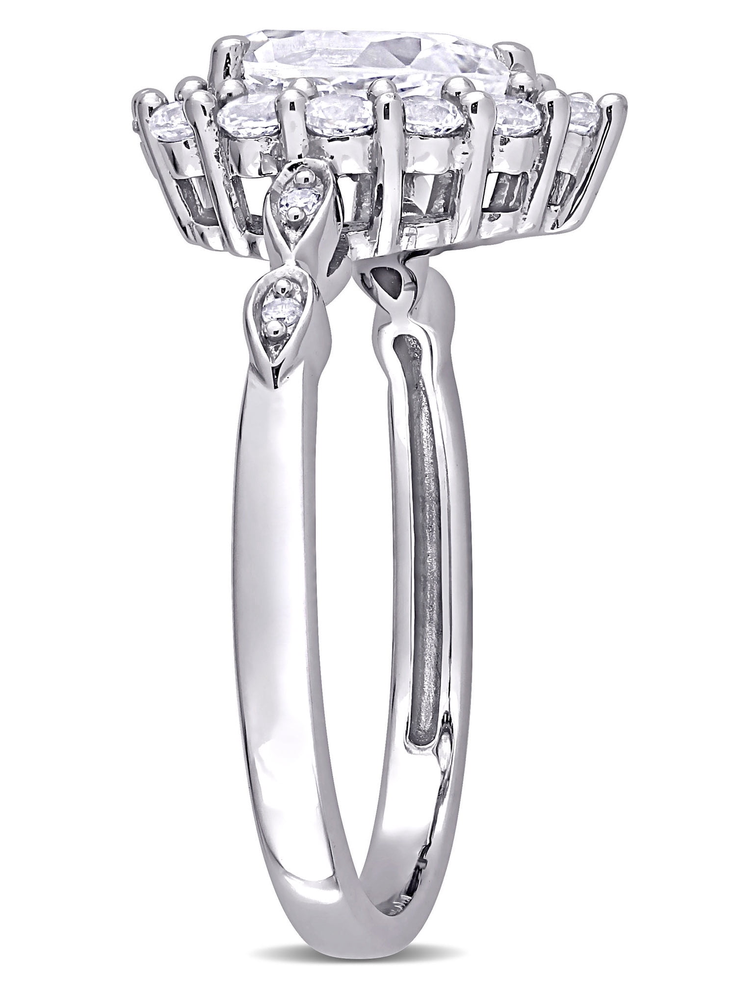 Everly Women's Created Sapphire and Diamond 10K White Gold Engagement Ring