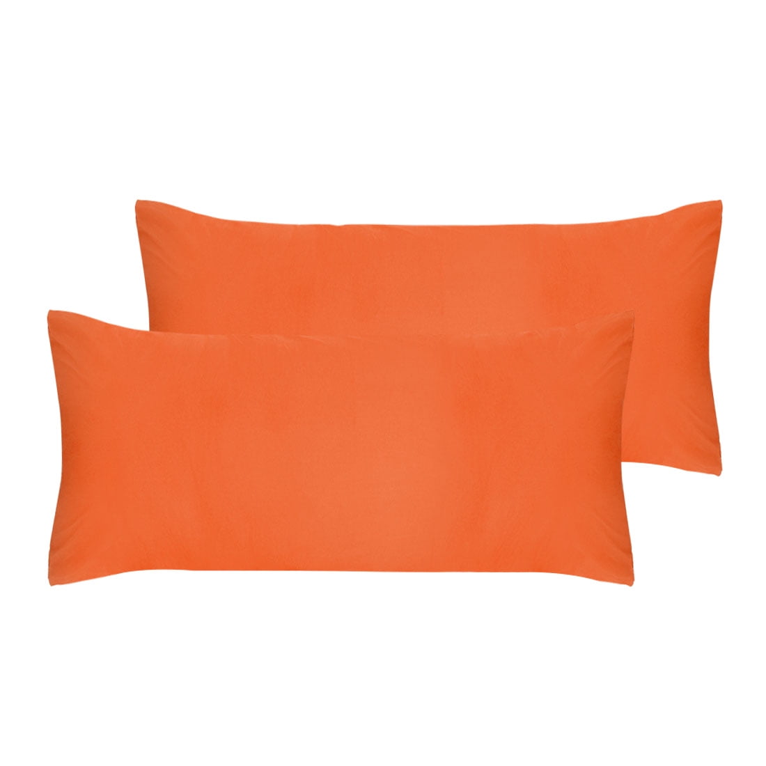 PiccoCasa Cotton 300 Thread Count Egyptian Standard Size Pillowcases Pillow Cases Covers Orange