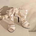 thumbnail image 3 of SACFOF Lace Up Heeled Sandals for Womens Strappy Heels Open Toe Tie Up Stiletto Heels Party Prom Dressy Sandals, 3 of 6