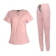 thumbnail image 2 of Conjunto de uniforme médico para mujer, pantalón deportivo, cómodo, lavable a máquina, uniforme de trabajo de enfermera XS, 2 of 9
