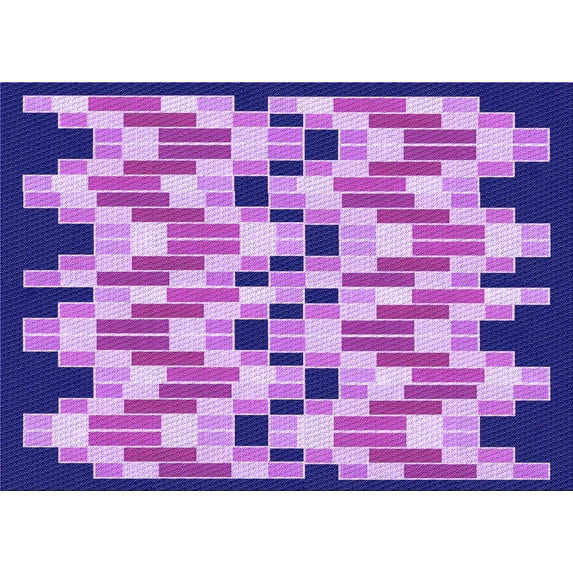 Ahgly Company Indoor Rectangle Patterned Bright Lilac Purple Area Rugs, 5' x 8'