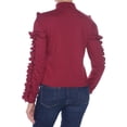 thumbnail image 3 of BUFFALO Womens Burgundy Ruffled Long Sleeve Turtle Neck Top Size: M, 3 of 3