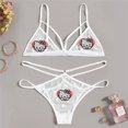thumbnail image 1 of Conjunto de ropa interior de encaje con pegatina bordada de Hello Kitty para mujer, traje de Bikini, sujetador, bragas, dibujos animados, Melody Kuromi, moda, 2 piezas, 1 of 4
