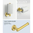 thumbnail image 6 of BWE 5-Piece Brushed Gold Wall - Mounted Bathroom Hardware Set with Towel Bar, Hook, Toilet Paper Holder and Ring, 6 of 7