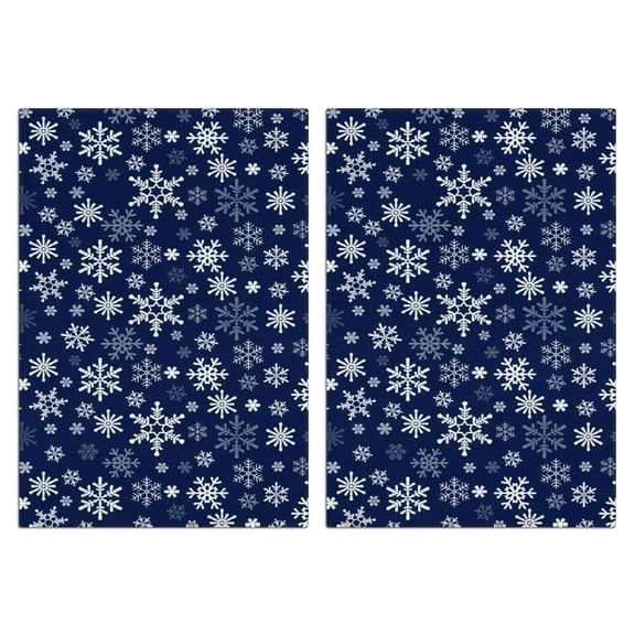 2 Pcs Funny Kitchen Towels,Dark Blue Christmas Snowflake Pattern Microfiber Dish Towels,Kitchen Tea Towels,Kitchen Towel Set (18" X 26")