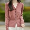 thumbnail image 6 of Dxzfnsa Womens Cardigan Sweaters Women's Lightweight Solid Color Long Sleeve Knit Coats Loose Soft Button Up V Neck Cardigan Jackets, 6 of 6