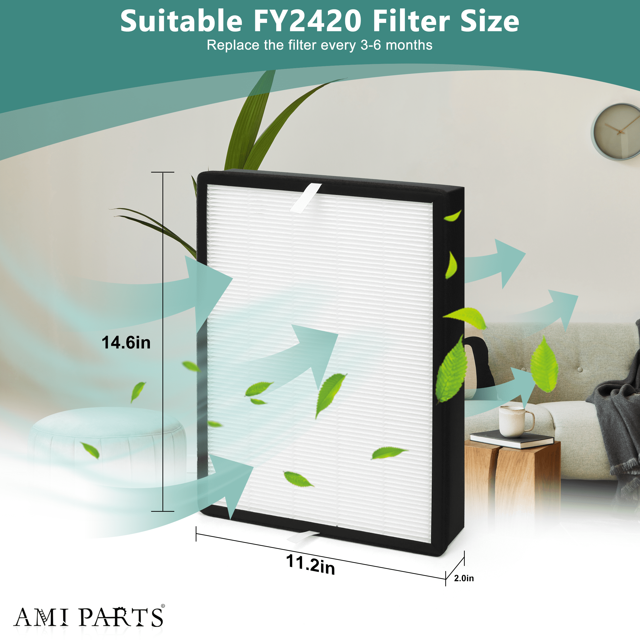 AMI PARTS FY2420/30 HEPA Filter for Philips Air Purifiers AC2889, AC2882, AC2887, AC2880, 2000, 2000i Series