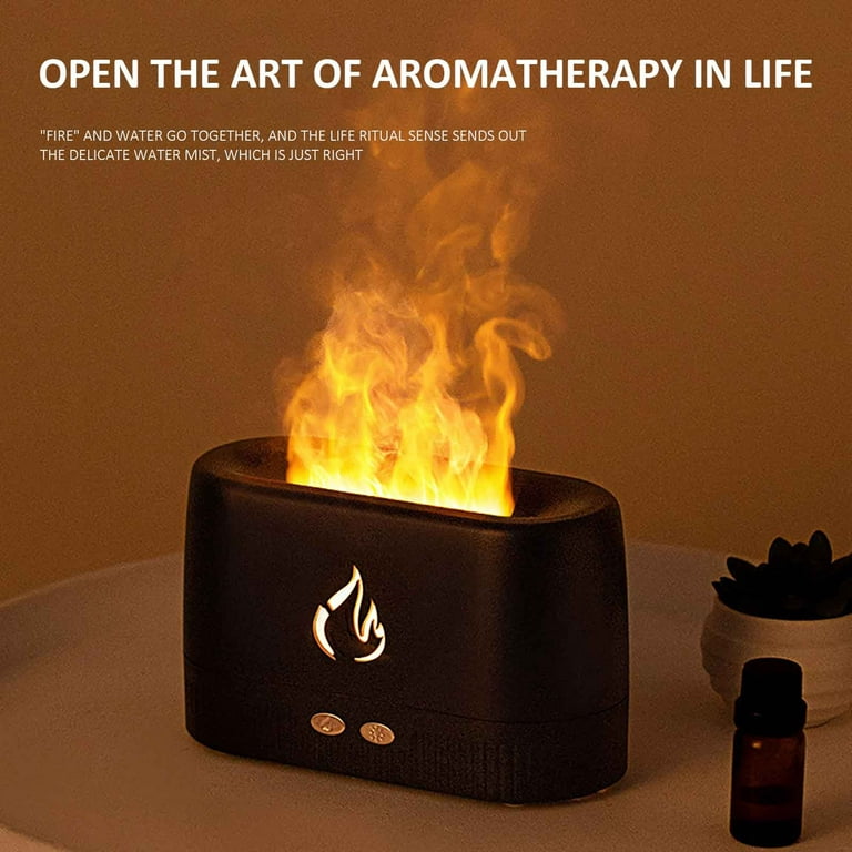 SDJMa Flame Air Aroma Diffuser Humidifier,Auto Off Essential Oil Diffuser- Aroma  Humidifier for Bedroom, Home, Office,Yoga 