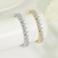 thumbnail image 3 of Miren 18K White Gold-Plated Tennis Bracelet with Square 5A Cubic Zirconia, Waterproof & Fade-Resistant, Unisex, 4mm Wide, Available in 6.5-24 Inches, 3 of 7