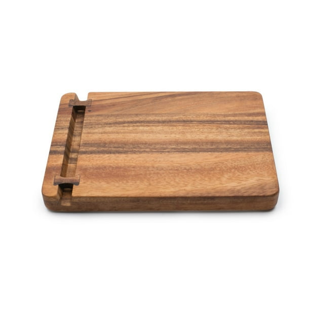 Ironwood Gourmet Cutting Board With Small Cheese Knife Holder, Acacia