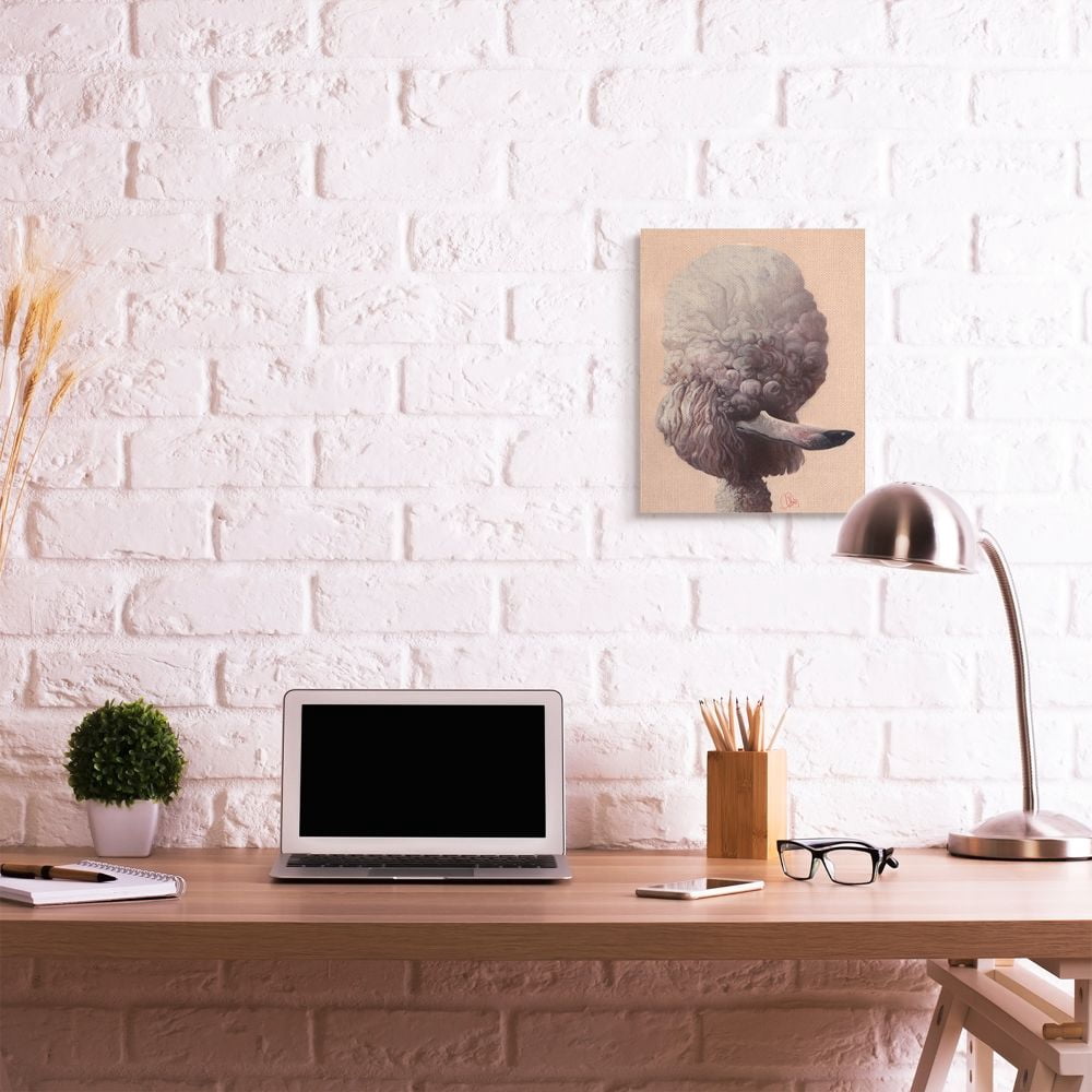 Stupell Industries Poodle Afro Modern Distorted Pet Dog Illustration Canvas Wall Art Design by Thomas Fluharty