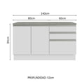 thumbnail image 3 of Mueble Modulo Para Baño Gabinete Lavabo Madesa 140cm BB, 3 of 10