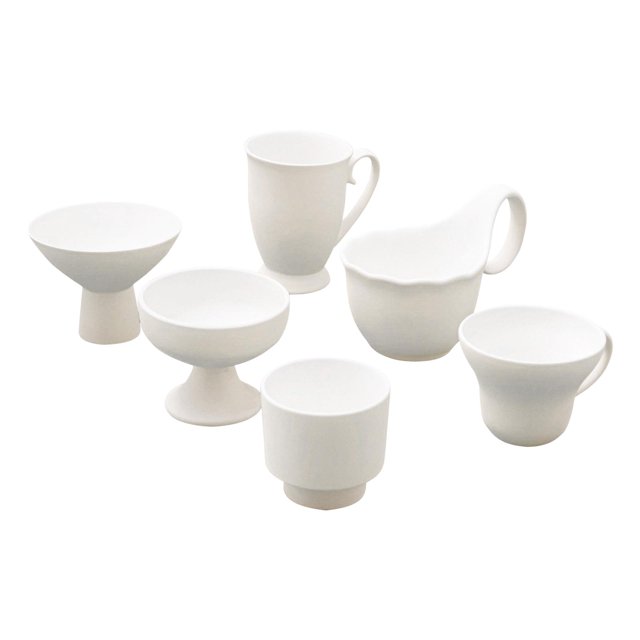 6 tazas de cerámica preformadas, sin pintar, de blanca de , para decorar tazas (DIY).