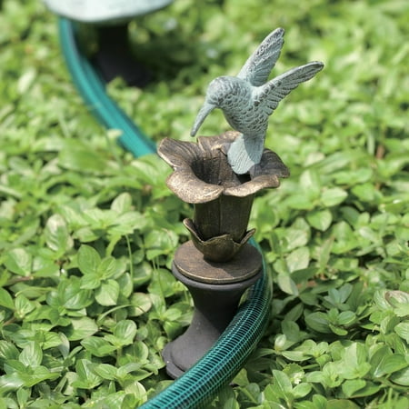 - 33148 Hummingbird Hose Guard, Hummingbird Feeds Over a Flower While Keeping Flower Beds Safe By SPI Home