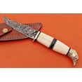 thumbnail image 4 of 10" trailing point blade custom skinning knife with eagle pomel, Leather sheath, 4 of 11