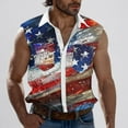 thumbnail image 2 of UVEASISHA 4th of July Button Down Shirts for Men Sleeveless Lapel American Flag Shirt Lightweight Casual Patriotic Tank Tops with Pocket Light Blue M, 2 of 6