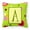 Lime Green, variant on Letter A Monogram - Lime Green Fabric Decorative Pillow