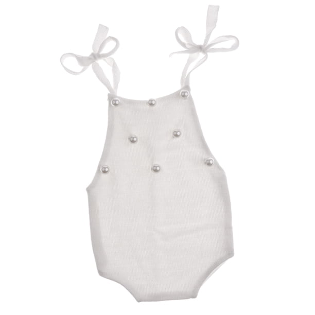 Accesorios De Fotografía Para Bebés Trajes De Sesión De Fotos Para Niñas Estilo De Traje De Ganchillo Para Recién Nacidos 2-Blanco Sunnimix Traje de foto recién nacido de punto