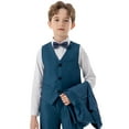 thumbnail image 5 of WOYY Big Boys Formal Suit Blazer Waistcoat Trousers Bow Tie 4Pcs Set, Sizes 7-8Y, 5 of 8